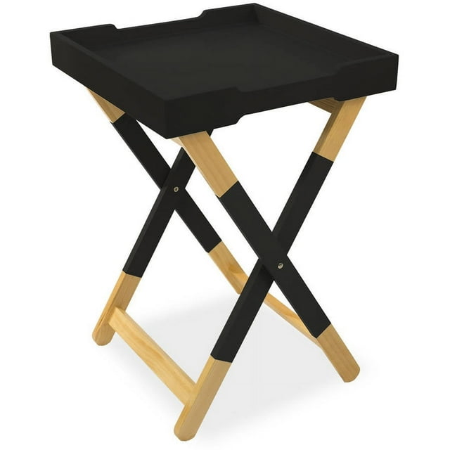 Mainstays Wood Tray Side Table, Black