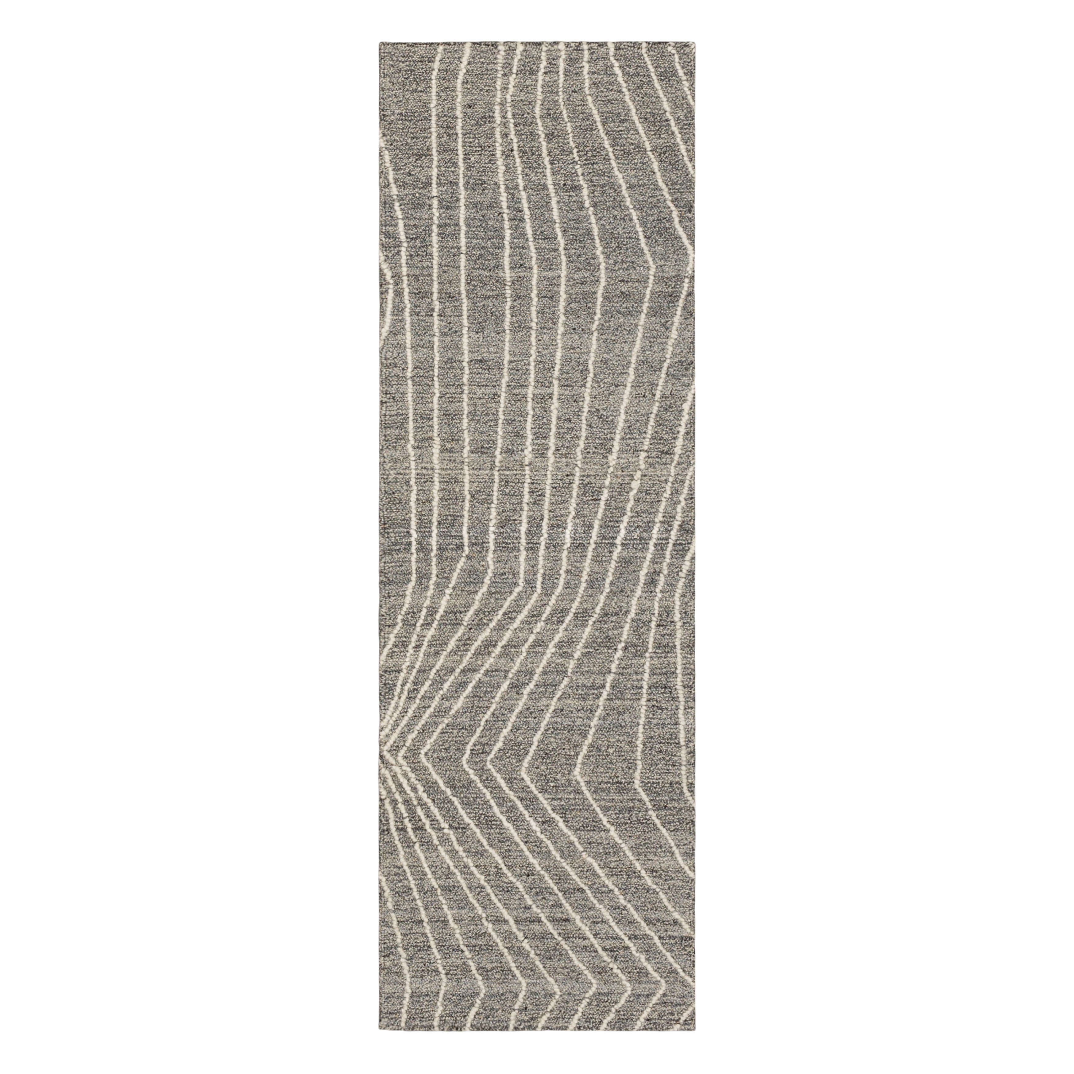 Mainstays Wool Lines Tufted Indoor Area Rug, Grey, 1 ft 10 in x 6 ft