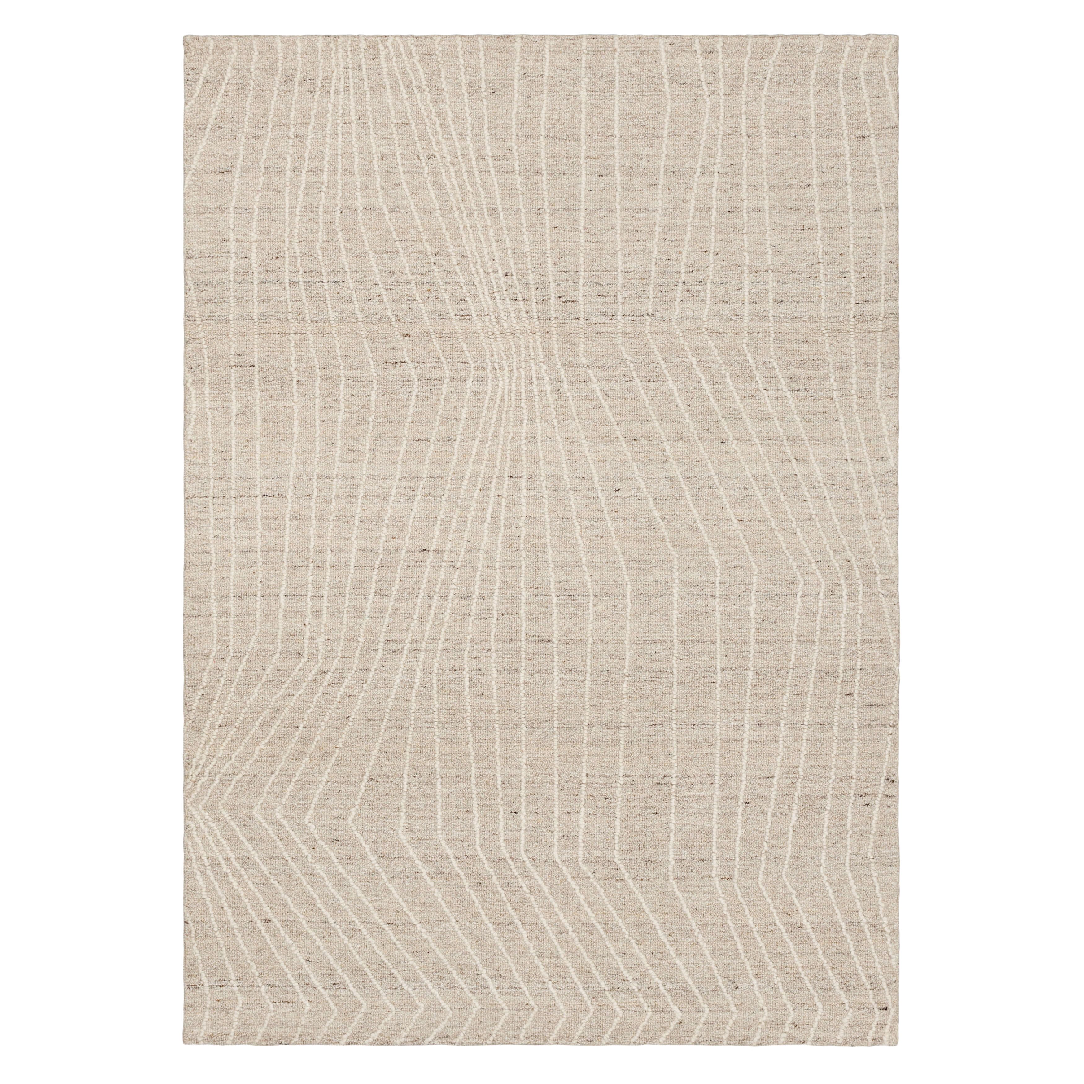 Mainstays Wool Lines Plush Indoor Tufted Area Rug, Ivory, 5 ft x 7 ft