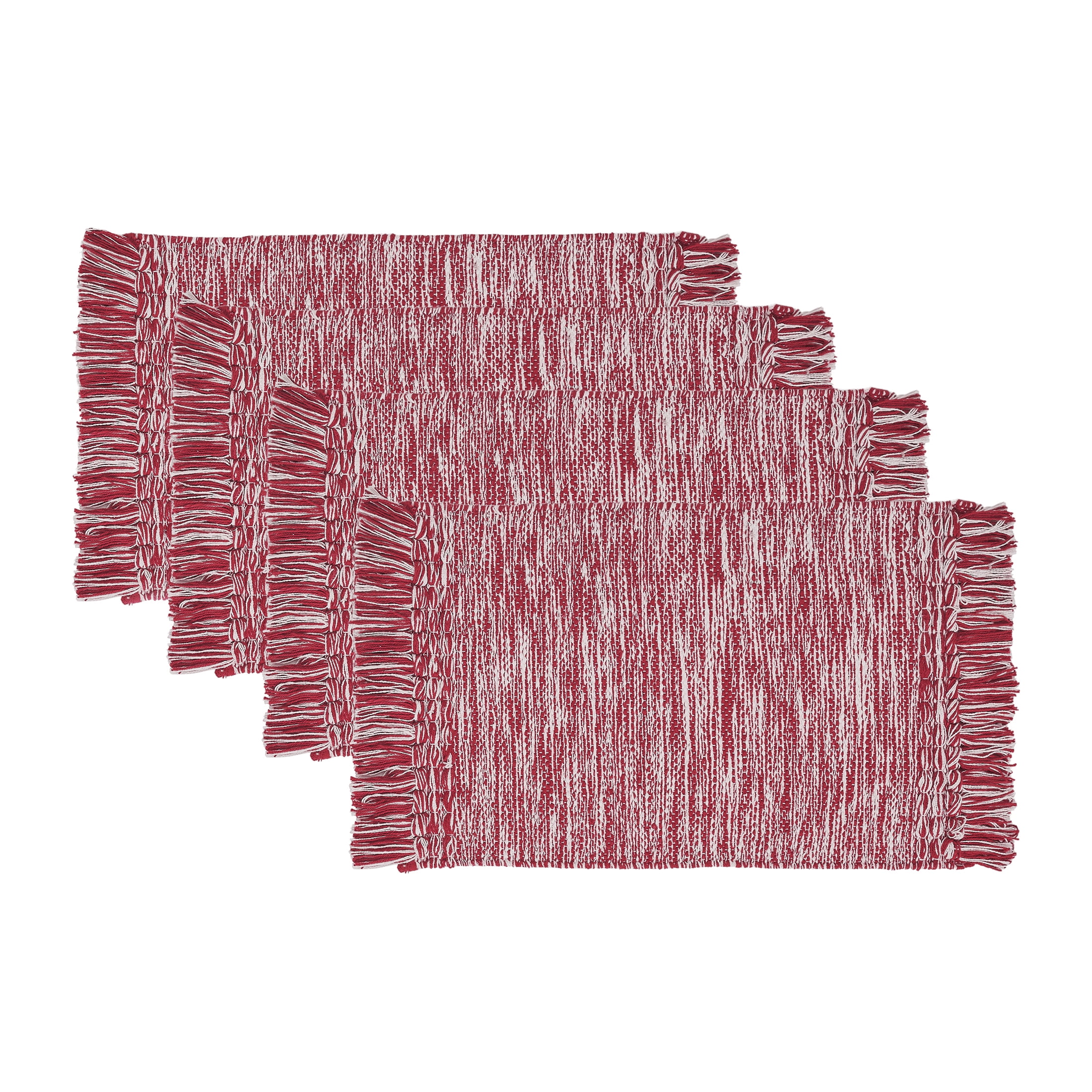 Mainstays Woven Fringe 13" x 19" Unknown Fibers Rusty Brick Placemats (4 Pack)