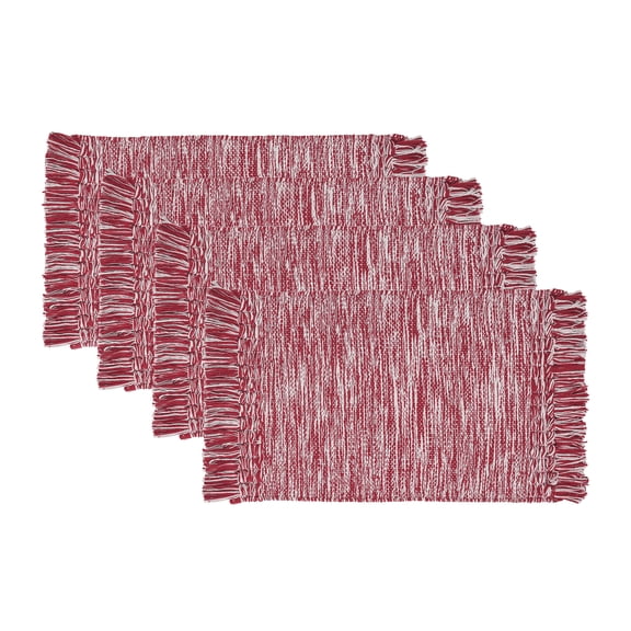 Mainstays Woven Fringe 13" x 19" Unknown Fibers Rusty Brick Placemats (4 Pack)