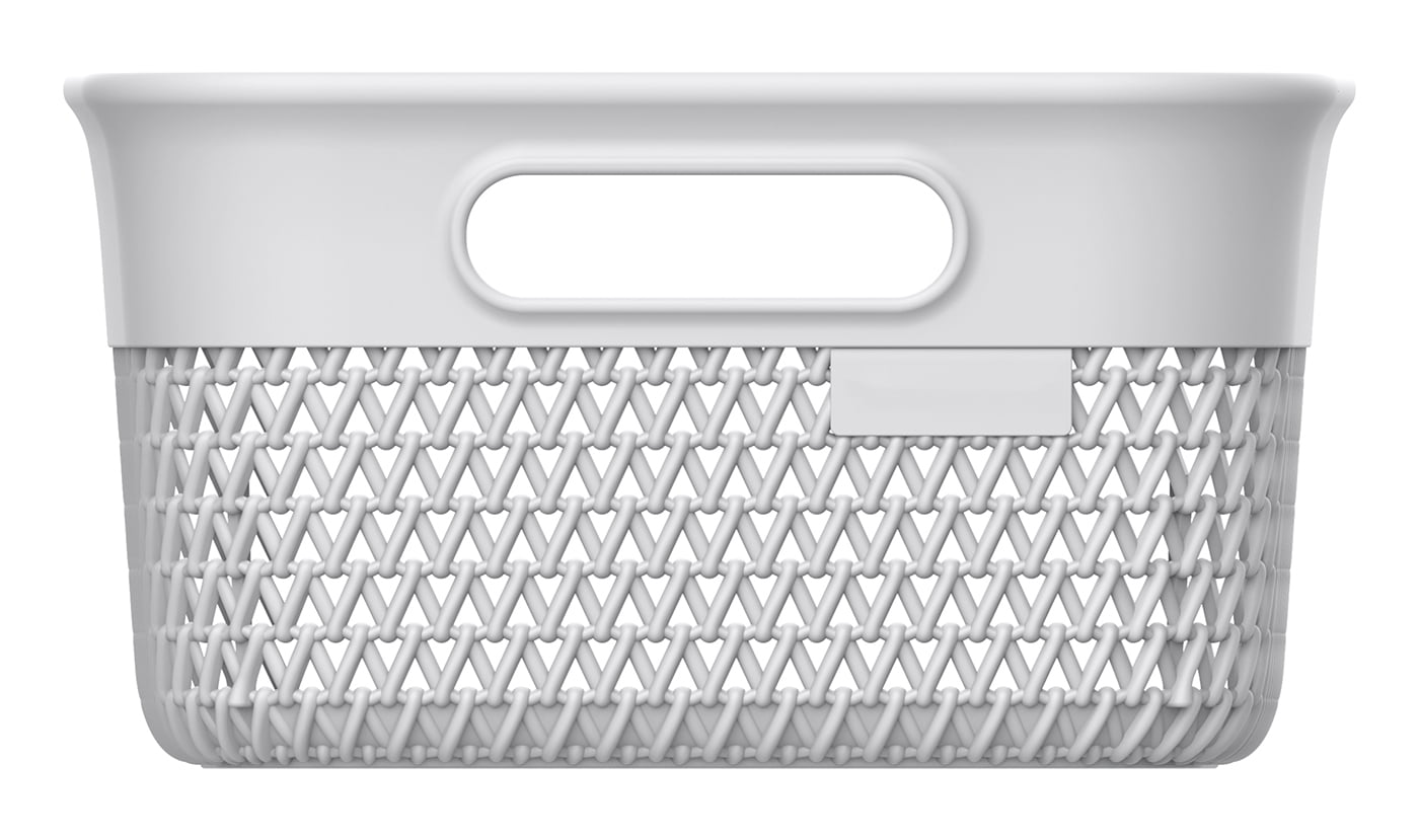 Small Plastic Basket Weave Tote, Gray, 10 x 7 inches, Mardel