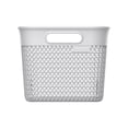 thumbnail image 1 of Mainstays Woven Plastic Storage Basket - White 16-Quart Wicker Design, 1 of 5