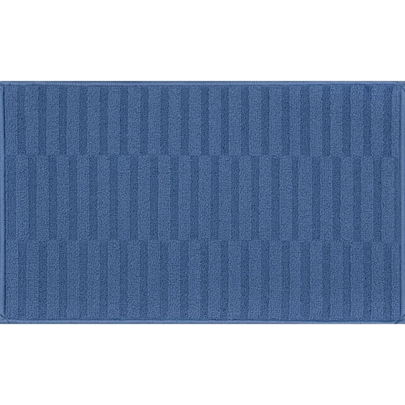 Mainstays Blue Woven Line Check Area Rug 18" x 30"