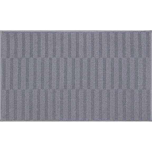 Mainstays Dark Gray Checkered Woven Rug 18" x 30"