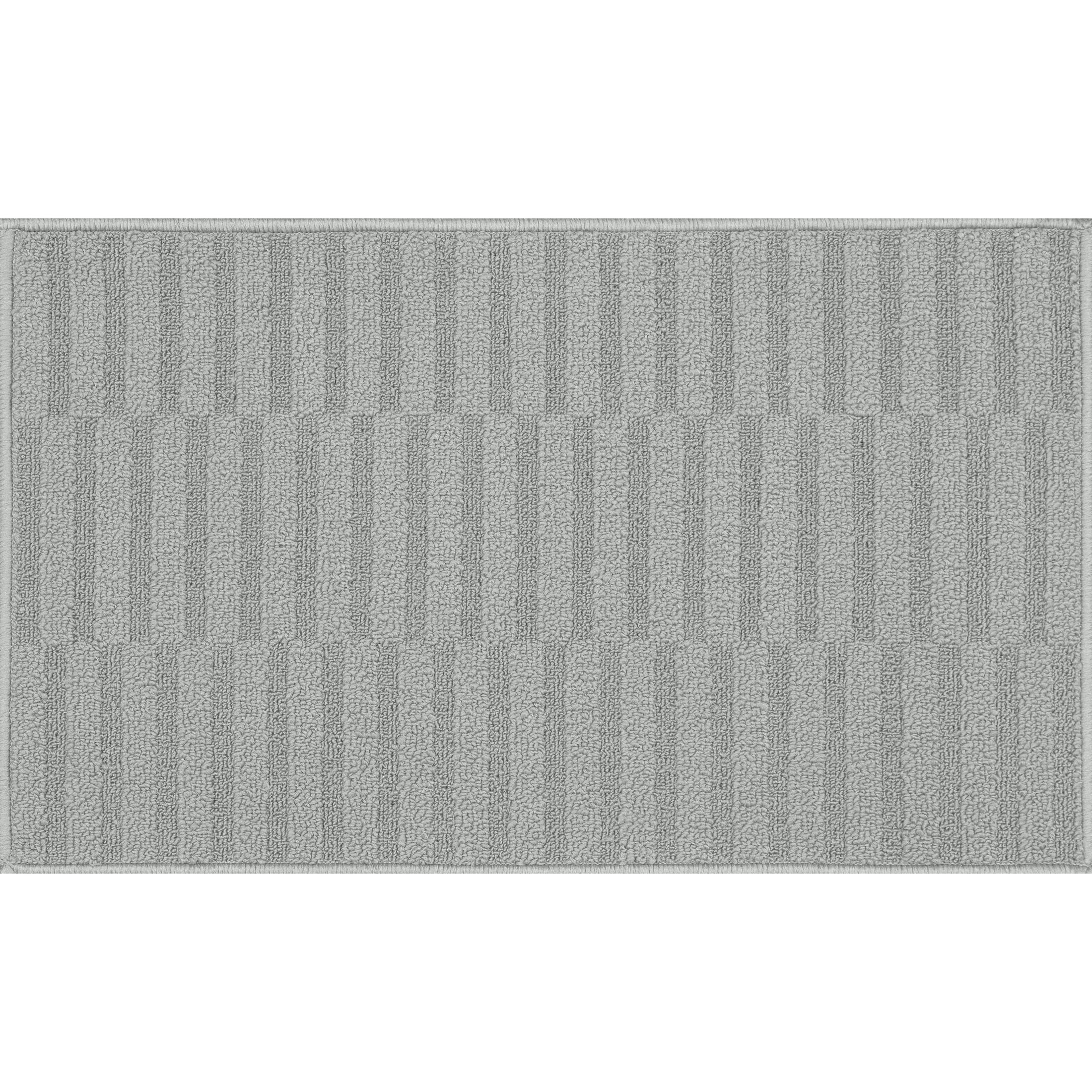 Light Gray Pattern Rug Mainstays Light Gray Woven Indoor Rug, High/Low Pattern, 18