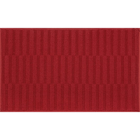 Mainstays Sedona Red Woven Line Check Kitchen Rug
