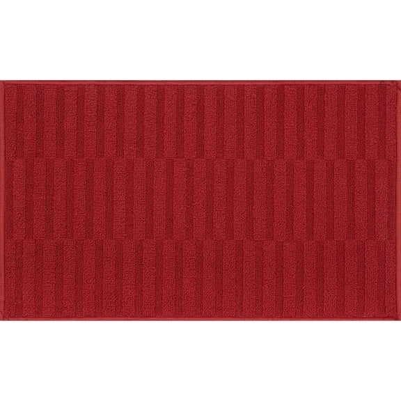 Mainstays Sedona Red Woven Line Check Kitchen Rug