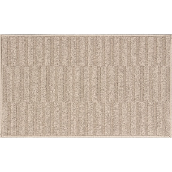 Mainstays Tan Woven Kitchen Rug - 18" x 30" Machine Washable