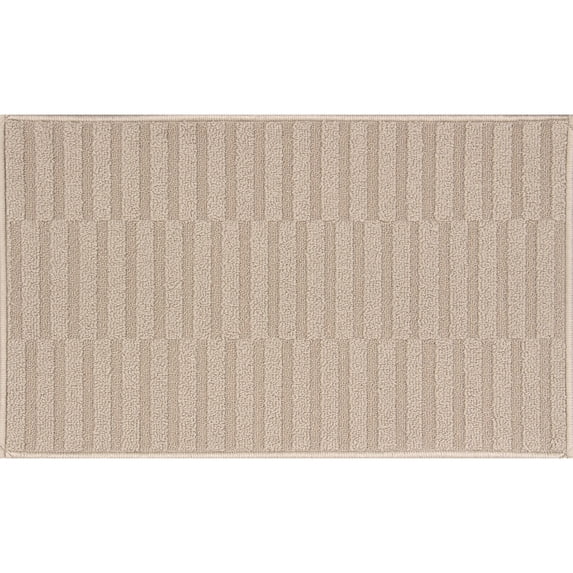 Mainstays Tan Woven Kitchen Rug - 18" x 30" Machine Washable