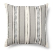 Mainstays Woven Stripe Decorative Pillow, 18" x 18", Gray, 1 per Pack