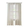 thumbnail image 1 of Mainstays Woven Stripe Sheer Tab Top Curtain, Single Panel, Beige, 50" W x 84" L, 1 of 5