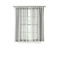 thumbnail image 1 of Mainstays Woven Stripe Sheer Tab Top Curtain, Single Panel, Silver, 50" W x 63" L, 1 of 6