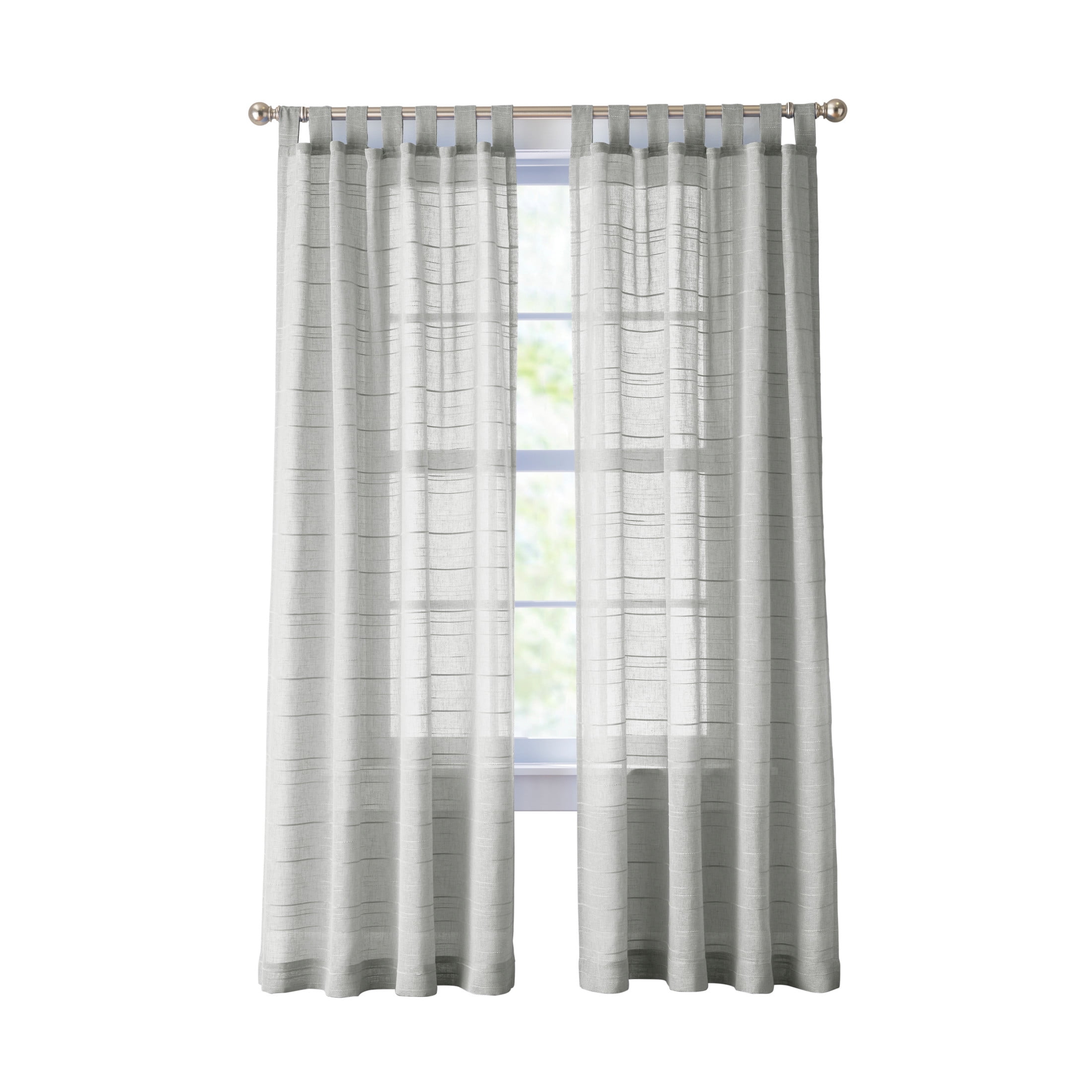 Mainstays Woven Stripe Sheer Indoor C...