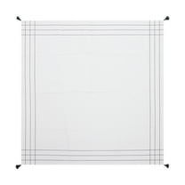 Mainstays Woven Table Throw, White with Black Border, 1 Count