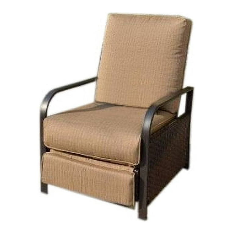 PEAK HOME FURNISHINGS Recliner Chair Wicker Black Metal Frame