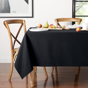 Mainstays Yale Fabric Tablecloth, Black, 60 in x 102 in Rectangle