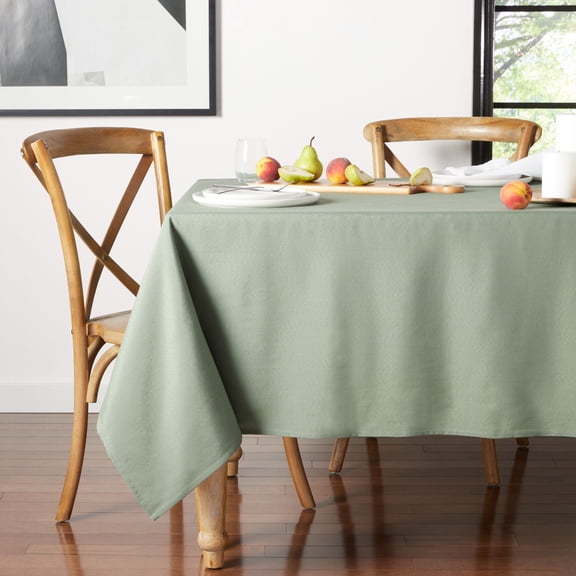 Mainstays Yale Fabric Tablecloth, Green, 60"W x 84"L Rectangle