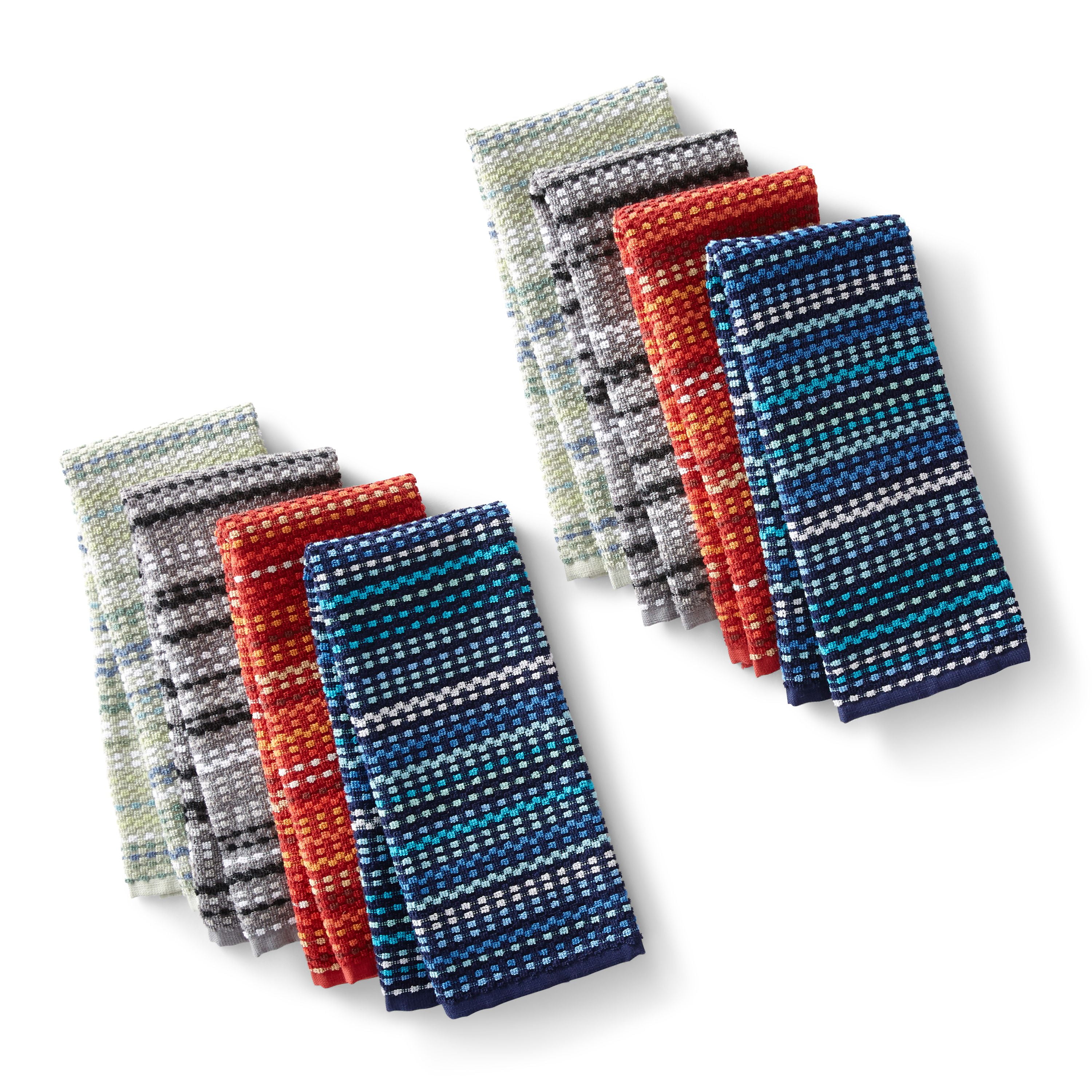 Mainstays Yarn Dye Kitchen Towel Set, MultiColor, 8 Piece