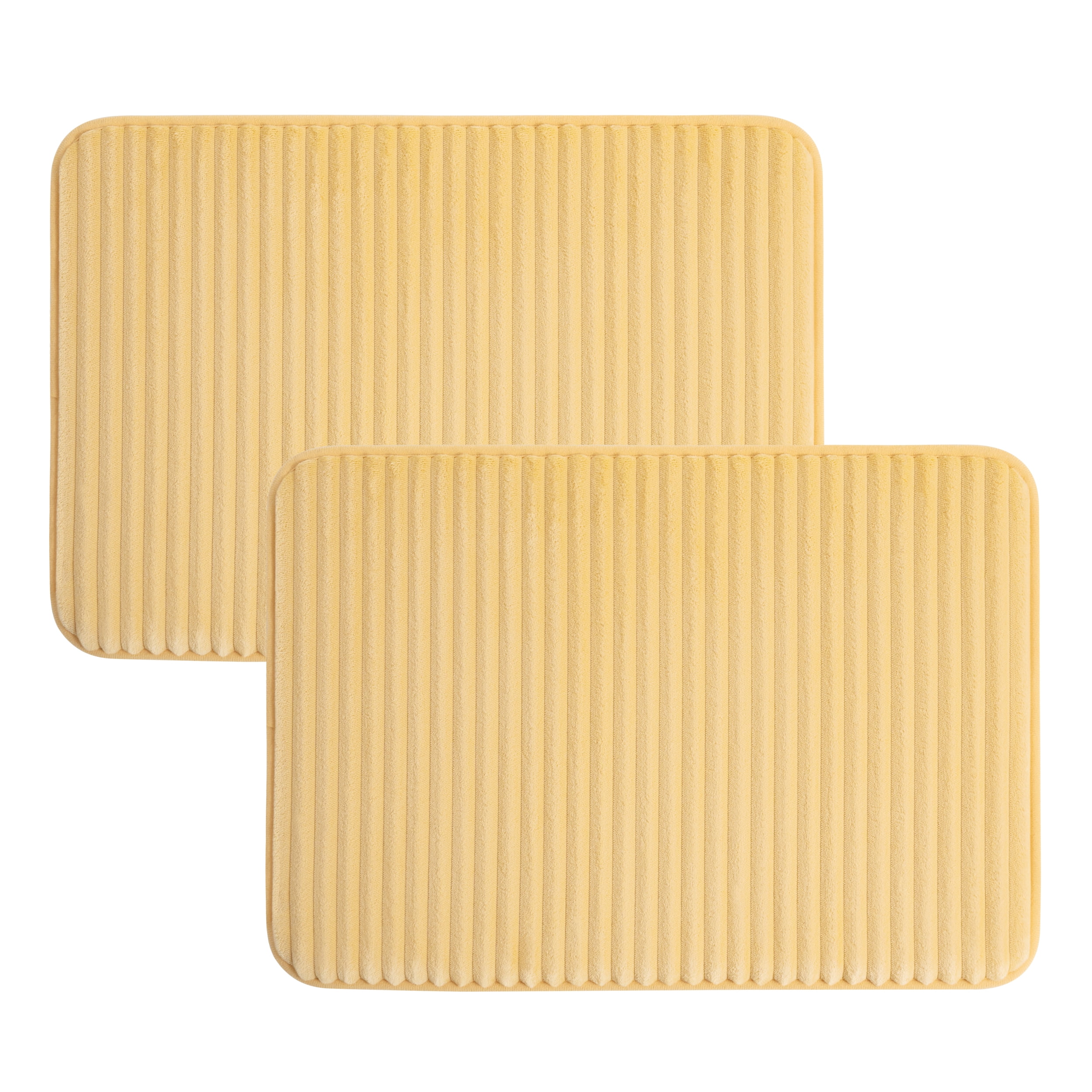 Mainstays Yellow 2-Piece Performance Foam 20"x 32" Bath Rug Set