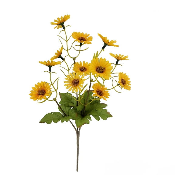 Mainstays Indoor 13in Artificial Polyester Daisy Floral Pick, Yellow Color.