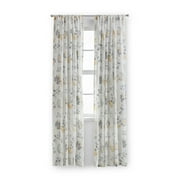 Mainstays Yellow Floral 100% Cotton Sheer Rod Pocket Single Curtain Panel, 50 in x 63 in