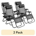 (2 pack) Mainstays Zero Gravity Chair Lounger, 2 Pack Black
