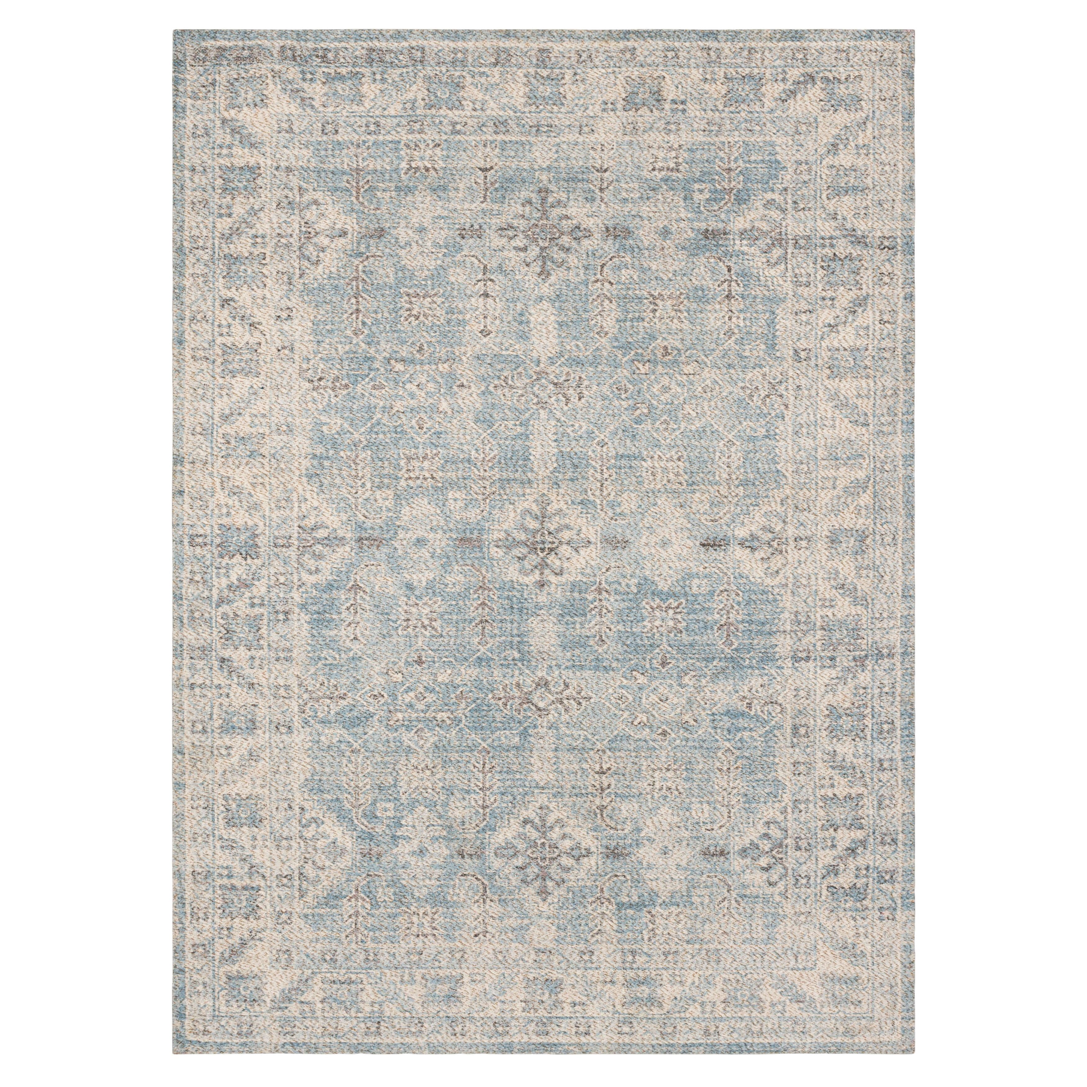 Mainstays Zula Acacia Low Pile Stain/Fade Resistant Polyester Indoor Area Rug, Blue, 5' x 7'