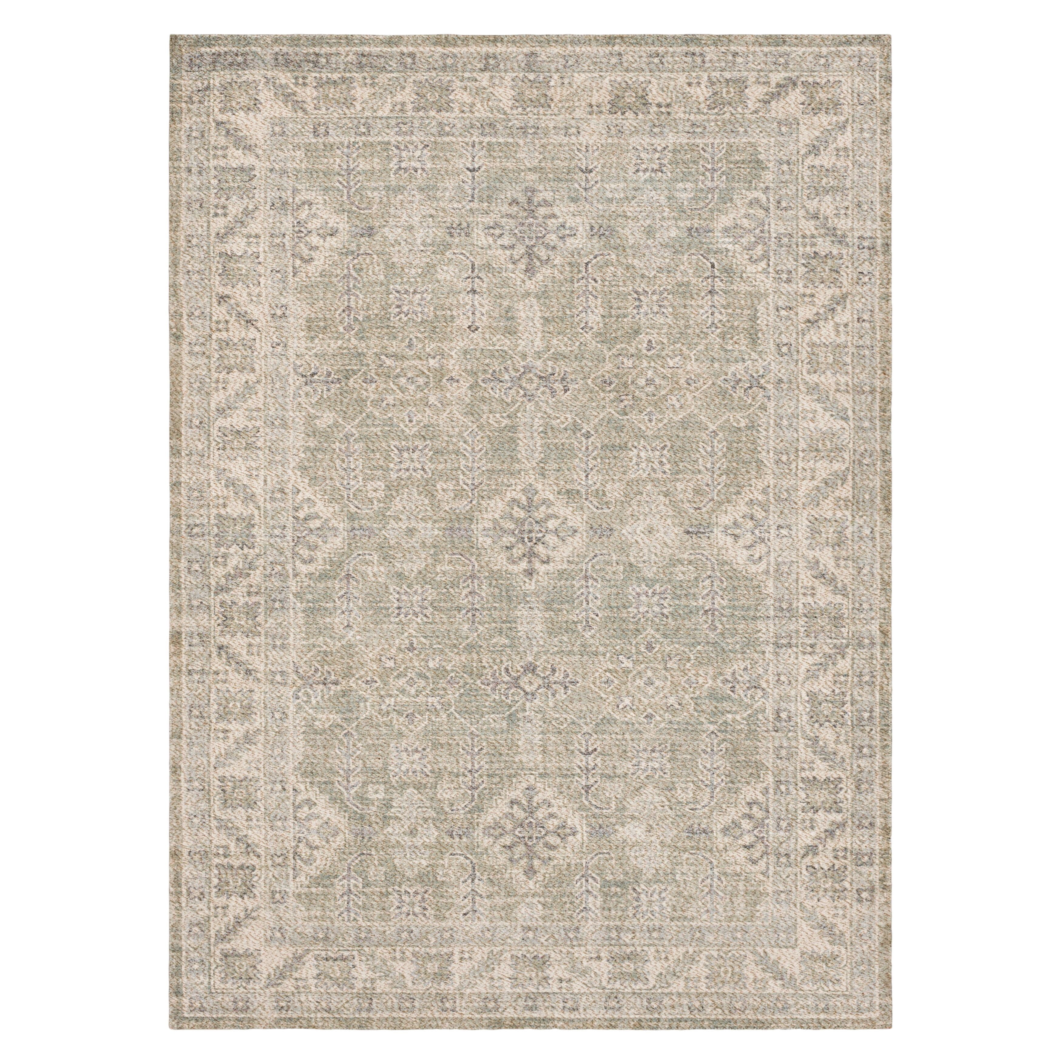 Mainstays Zula Acacia Low Pile Stain/Fade Resistant Polyester Indoor Area Rug, Green, 5' x 7'