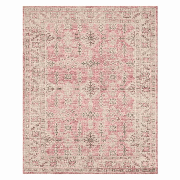 Mainstays Zula Acacia Low Pile Stain/Fade Resistant Polyester Indoor Area Rug, Pink, 8' x 10'