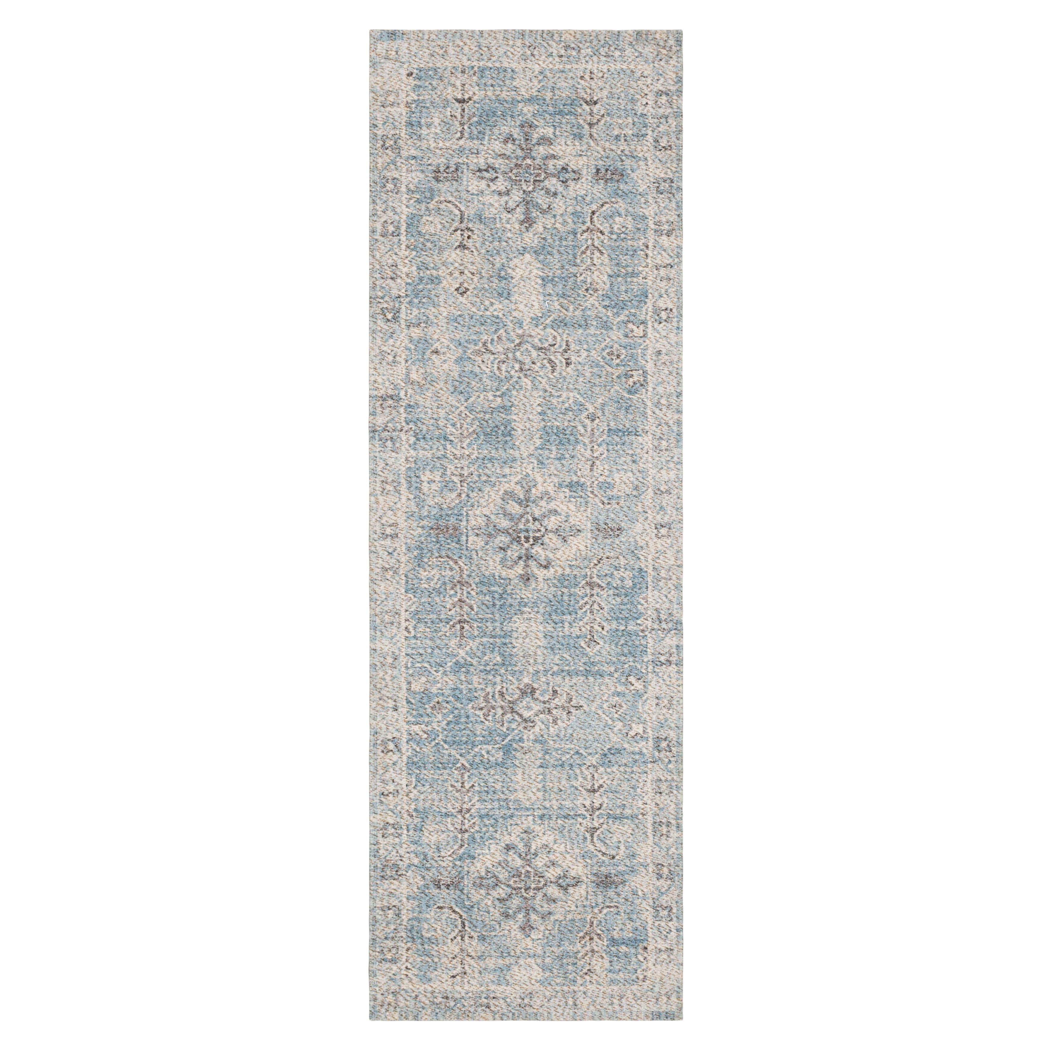 Mainstays Zula Acacia Low Pile Stain/Fade Resistant Polyester Indoor Runner Rug, Blue, 1'10" x 6'
