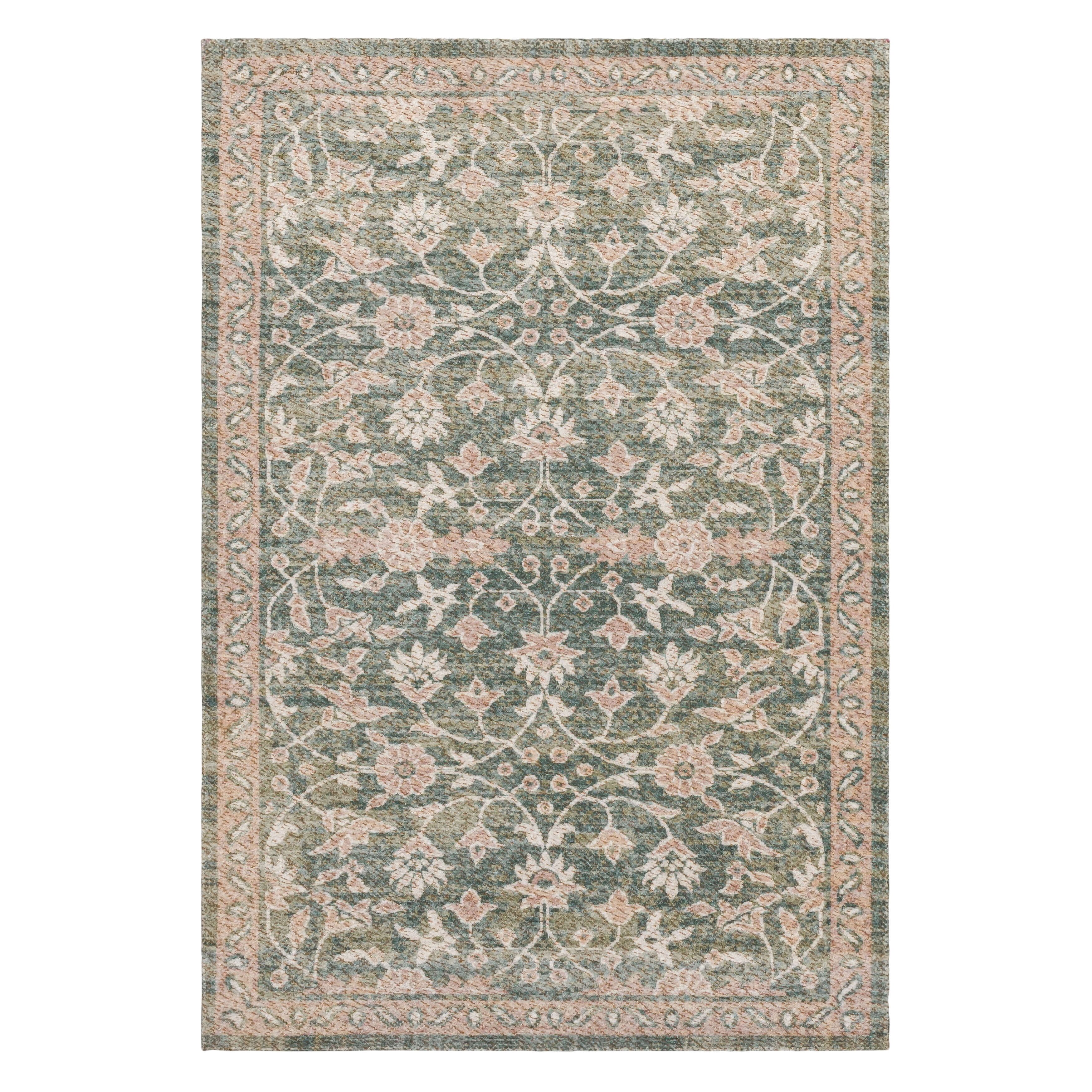Mainstays Zula Jardin Low Pile Stain/Fade Resistant Polyester Indoor Accent Rug, Green, 2'6" x 3'9"