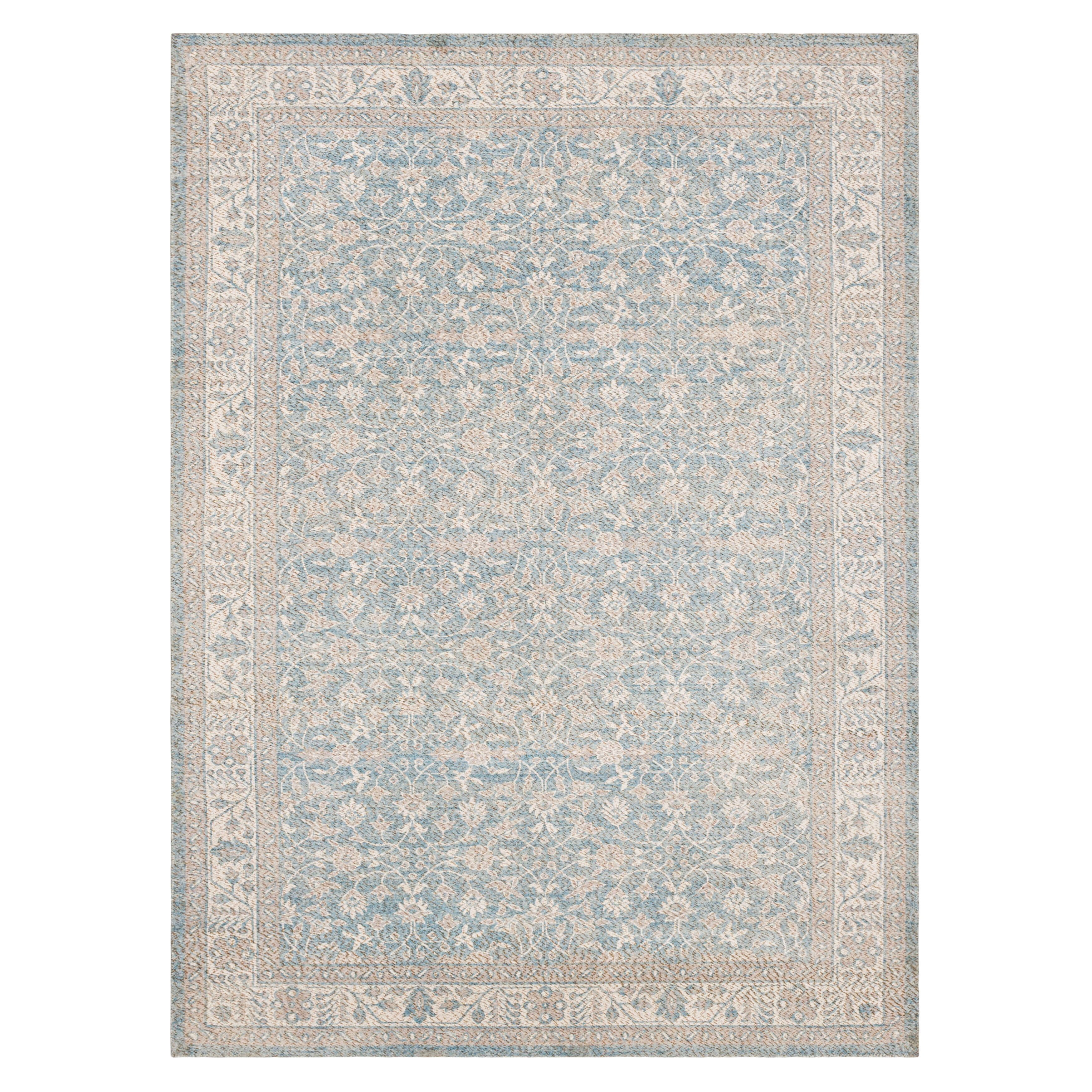 Mainstays Zula Jardin Low Pile Stain/Fade Resistant Polyester Indoor Area Rug, Blue, 5' x 7'