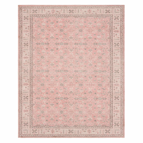 Mainstays Zula Jardin Low Pile Stain/Fade Resistant Polyester Indoor Area Rug, Pink, 8' x 10'