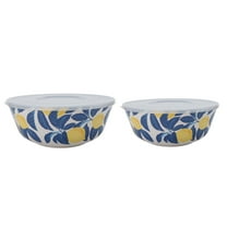 Mainstays by Becky G. & Alejandra Bamboo Melamine 4-Piece Serve Bowl Set, Lemon & Blue