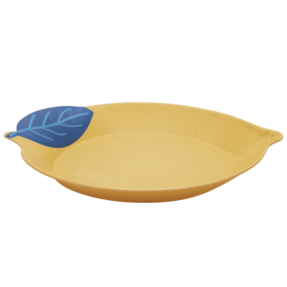 Mainstays by Becky G. & Alejandra Bamboo Melamine Figural Lemon Serve Platter, Blue Leaf