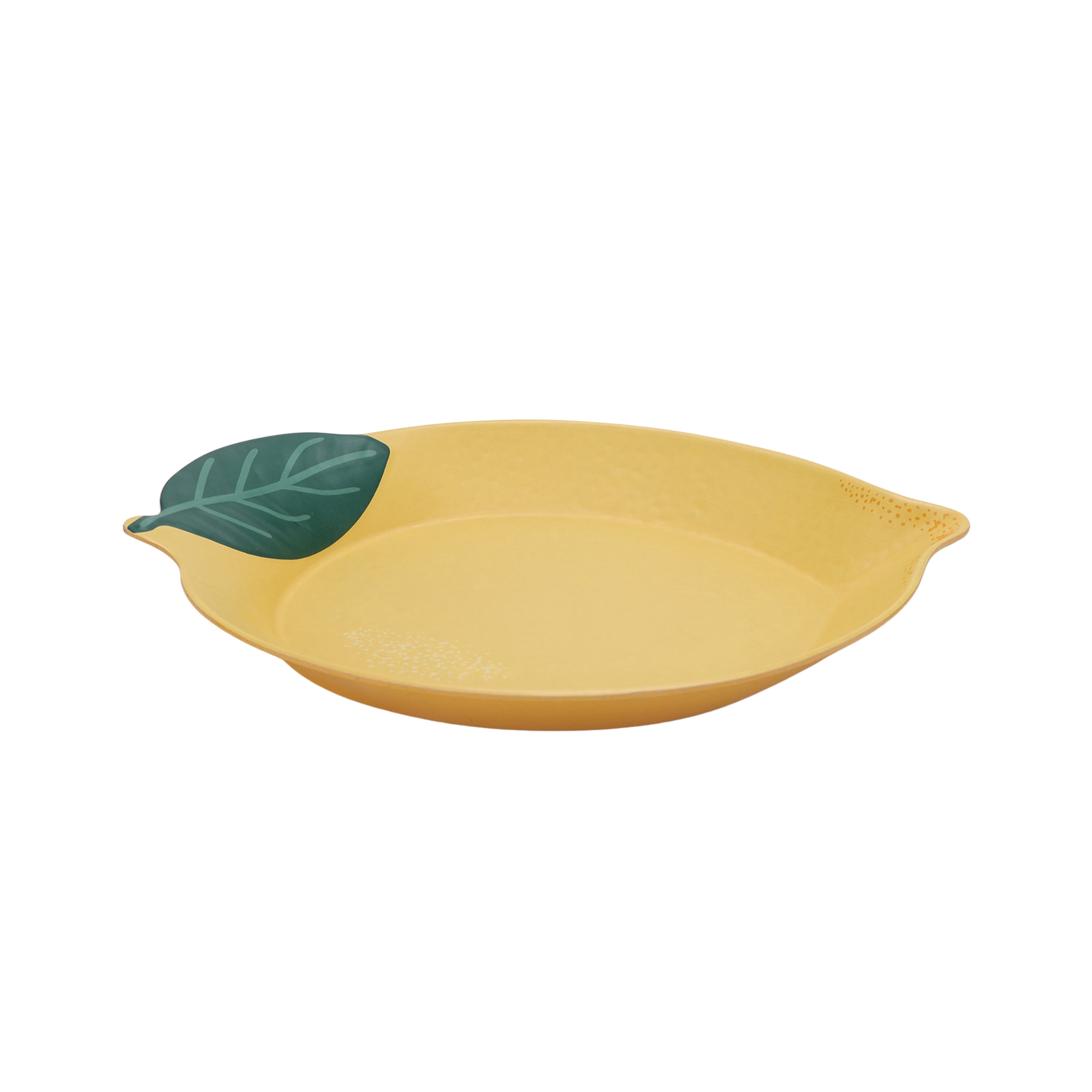 Mainstays by Becky G. & Alejandra Bamboo Melamine Figural Lemon Serve Platter, Green Leaf