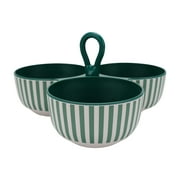 Mainstays by Becky G. & Alejandra Bamboo Melamine Triple Condiment Server, Green Stripe