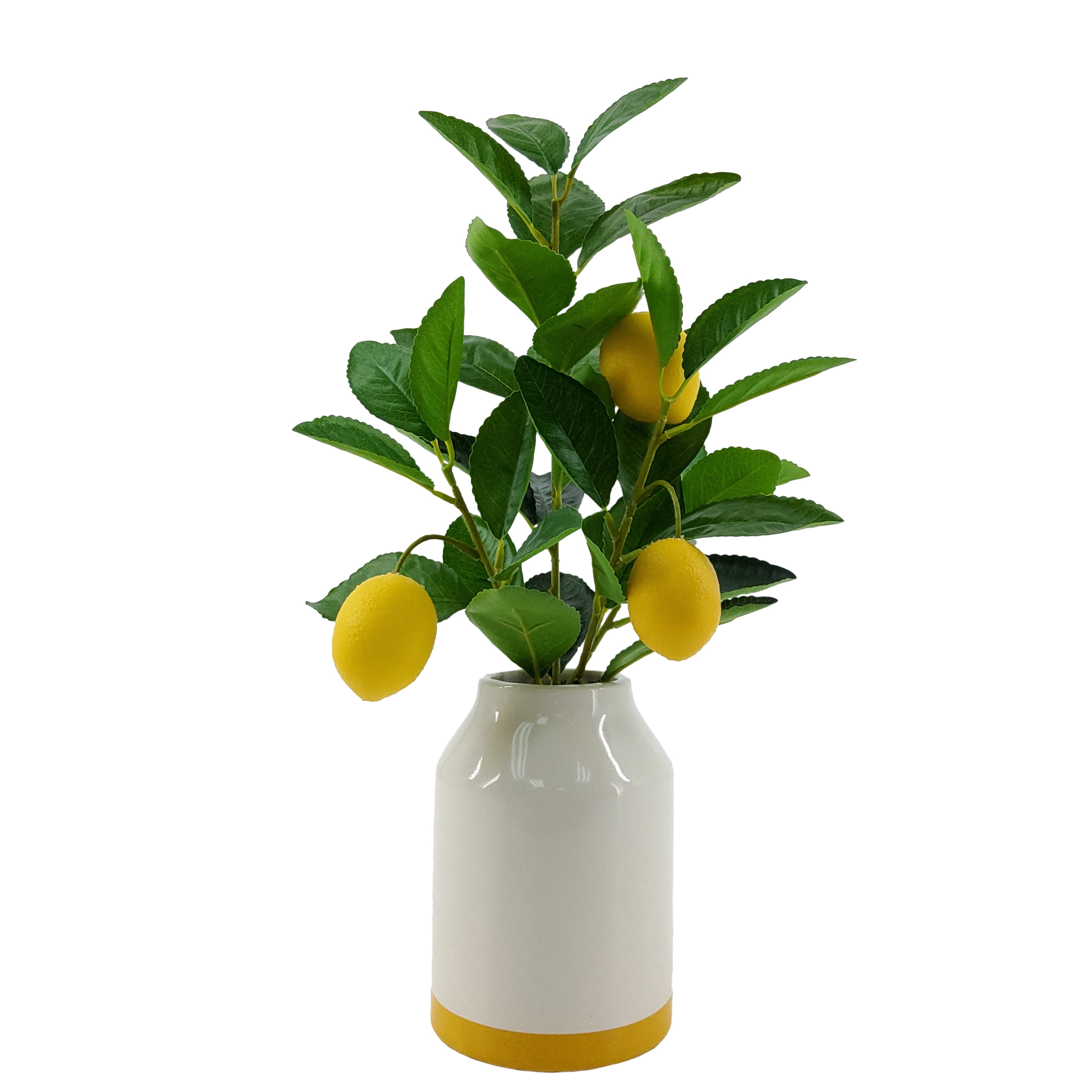 Mainstays by Becky G. & Alejandra 14.5" Artificial Lemon Tree in White Ceramic Vase