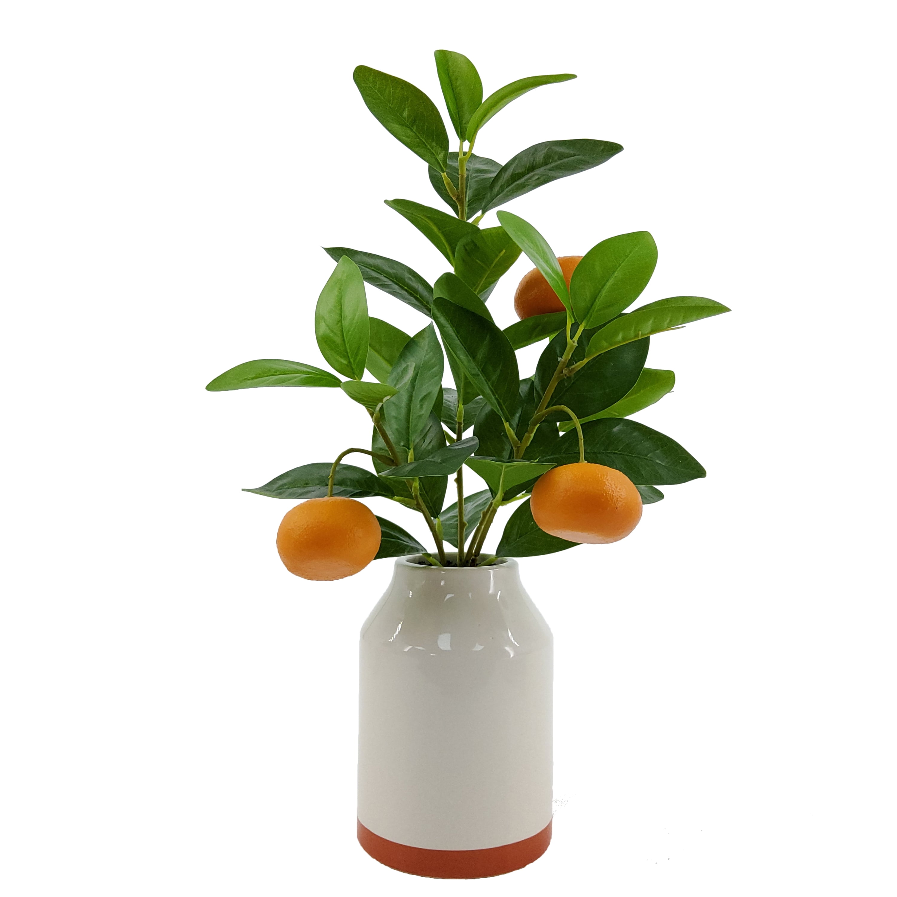 Mainstays by Becky G. & Alejandra 14.5" Artificial Orange Tree in White Ceramic Vase
