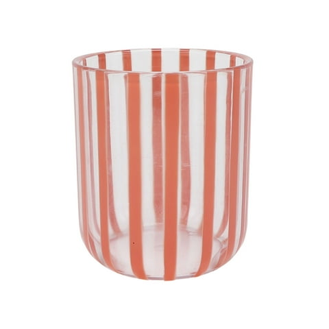 Mainstays by Becky G. & Alejandra 14 oz Short Acrylic Stripe Line Tumbler, Orange