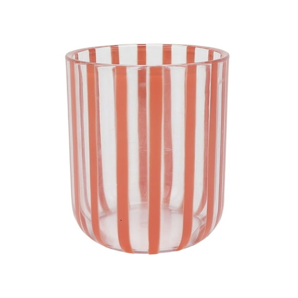 Mainstays by Becky G. & Alejandra 14-Ounce Short Acrylic Stripe Line Tumbler, Orange
