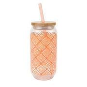Mainstays by Becky G. & Alejandra 20-Ounce Acrylic Can Shape Tumbler, Orange Tile Pattern
