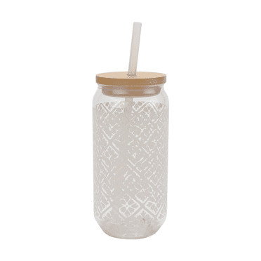 Mainstays by Becky G. & Alejandra 20-Ounce Acrylic Can Shape Tumbler, White Tile Pattern
