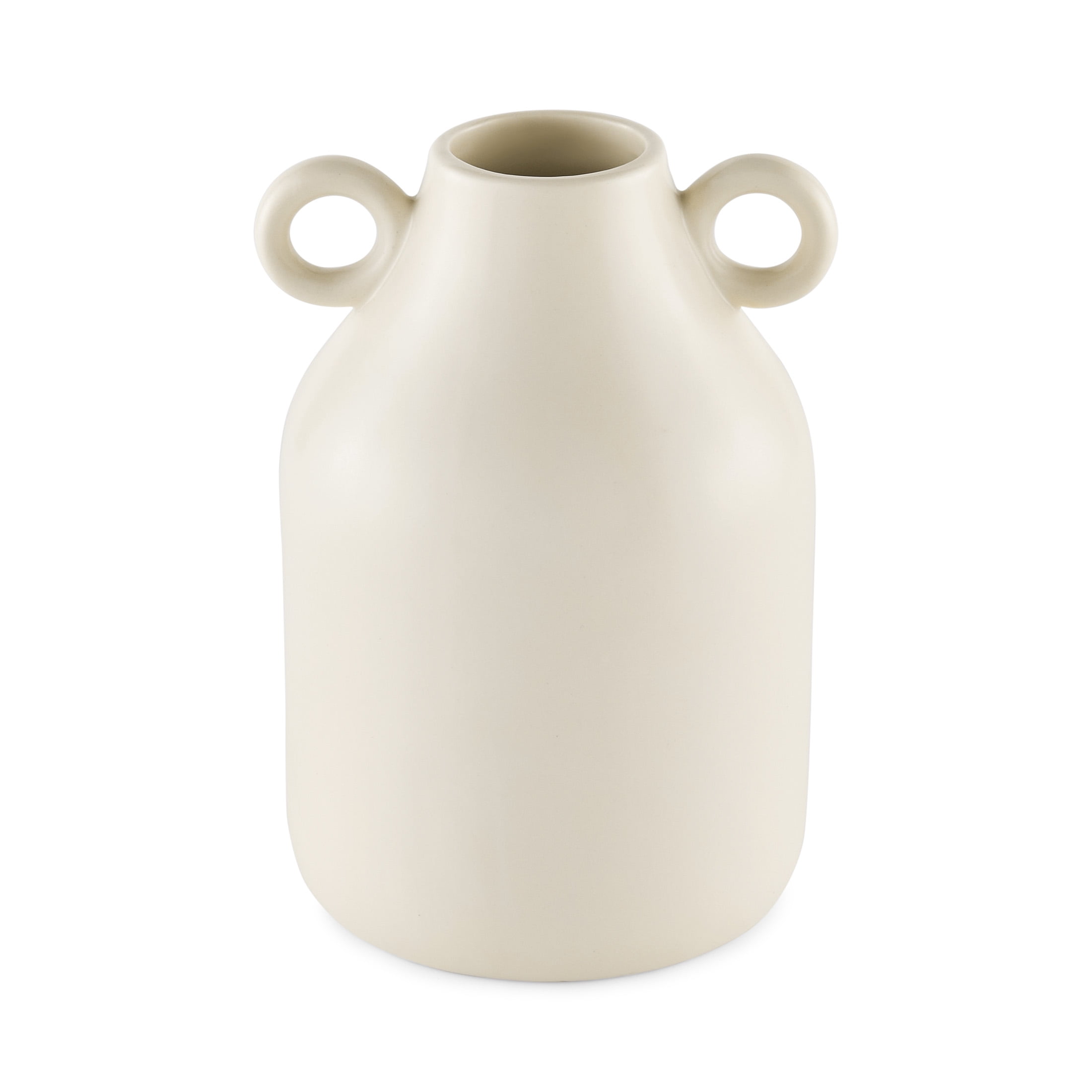 Mainstays by Becky G. & Alejandra 8" Ivory Ceramic Vase with Handles