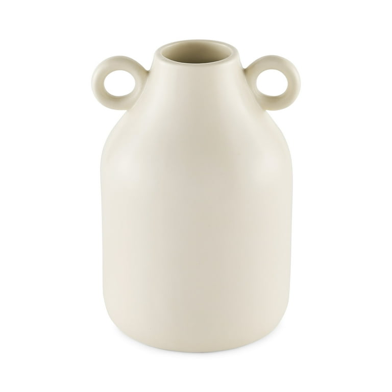 Mainstays Ivory Ceramic Vase - Handcrafted Modern Home Decor