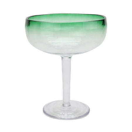 Mainstays by Becky G. & Alejandra 18 oz Acrylic Margarita Glass, Green Rim