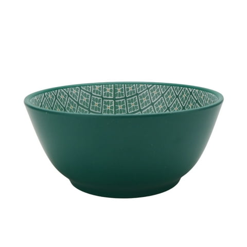 Mainstays by Becky G. & Alejandra Bamboo Melamine Cereal Bowl, Green Tile Pattern