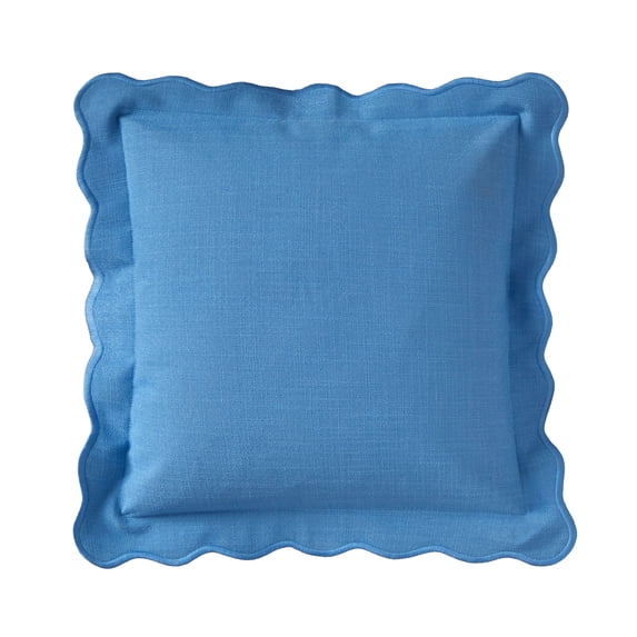 Mainstays by Becky G. & Alejandra Scallop Decorative Pillow, Blue Eyes, 18 in x 18 in