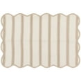 thumbnail image 1 of Mainstays by Becky G. & Alejandra Polyester Scallop Layering Rug, Papyrus Beige Stripe, 24" x 36", 1 of 11